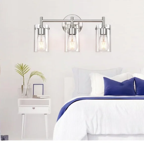 Modern Silver Vanity Light Fixture - Picture 8 of 8